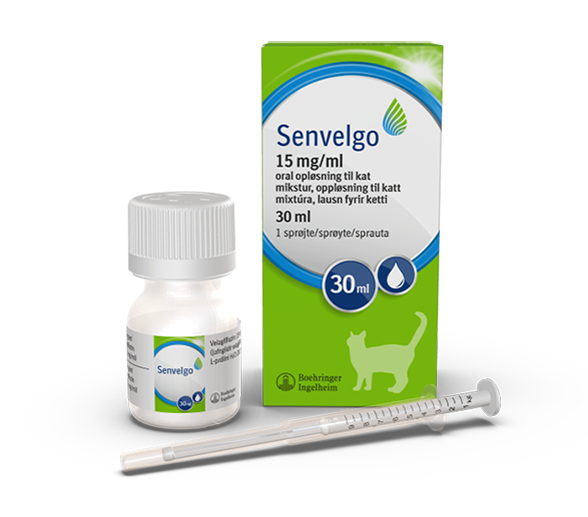 A picture of senvelgo packaging, 15 mg oral solution for cats